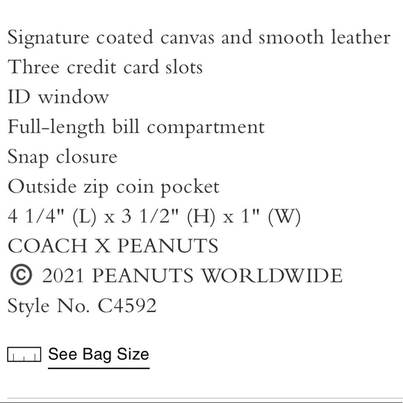 Special Limited Edition Coach X Peanuts Woodstock Snap Wallet. - Picture 5 of 5